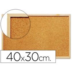 Pizarra corcho q-connect 40x30 cm marco de madera 21811-KF03565