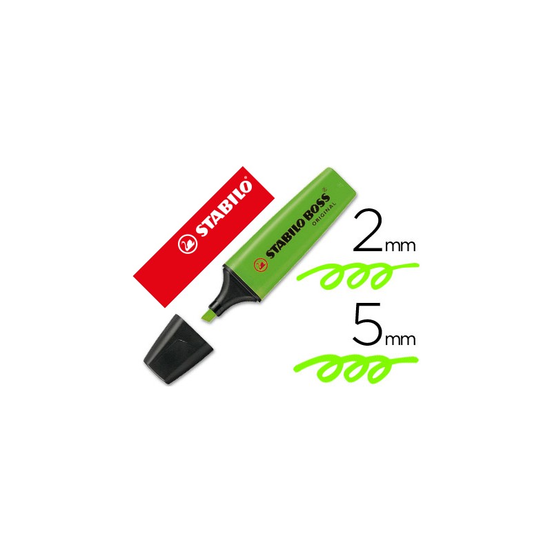 Rotulador stabilo boss fluorescente 70 verde 22764-70/33