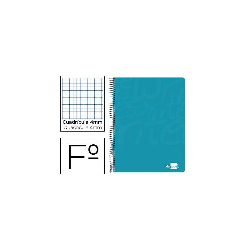 Cuaderno espiral liderpapel folio write tapa blanda 80h 60gr