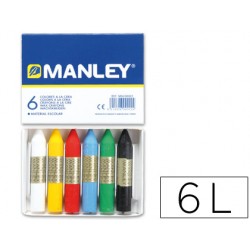 Lapices cera manley -caja de 6 colores ref.106 4483-MNC00022