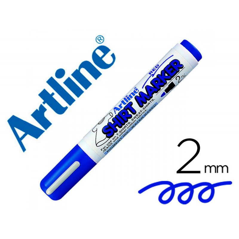 Rotulador artline camiseta ekt-2 azul -punta redonda 2 mm -para