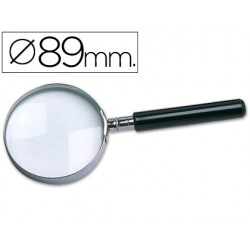 Lupa q-connect cristal aro metalico mango plastico negro 90mm