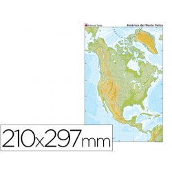 Mapa mudo color din a4 america norte fisico 24593-2001100301