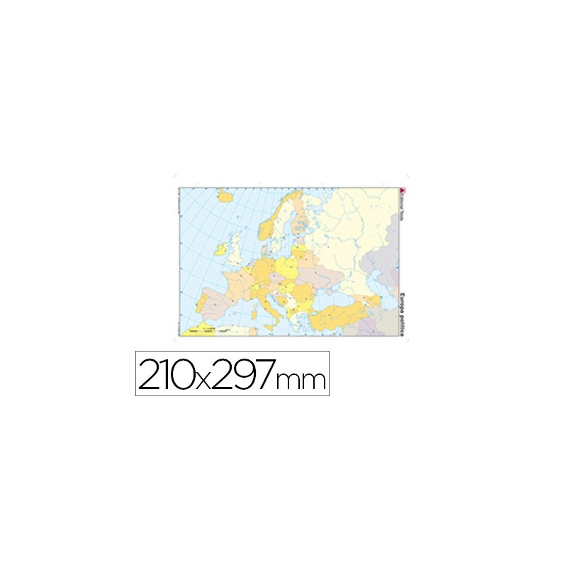 Mapa mudo color din a4 europa -politico 24589-2117000341