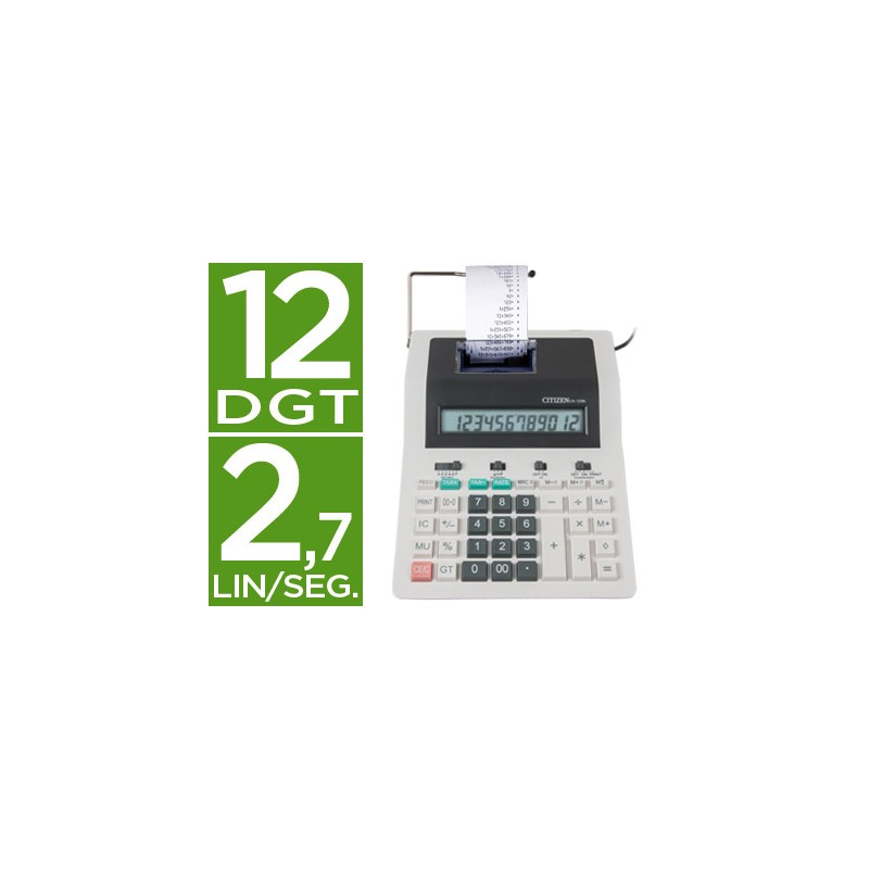 Calculadora citizen impresora pantalla papel cx-123 n 12