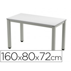 Mesa de oficina rocada executive 2002ad02 aluminio /gris 160x80