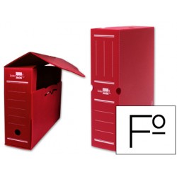 Caja archivo definitivo plastico liderpapel rojo tamaño
