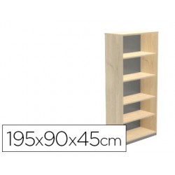 Armario rocada con cinco estantes serie store 195x90x45 cm