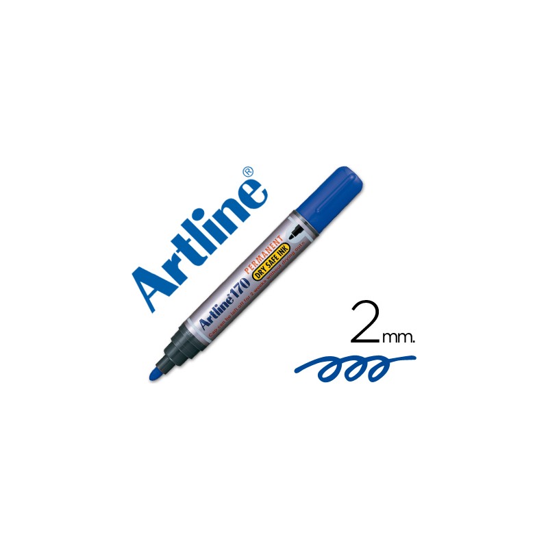 Rotulador artline marcador permanente 170 azul -punta redonda