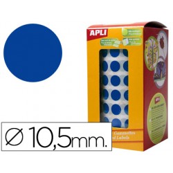 Gomets autoadhesivos circulares 10,5mm azul en rollo 95996-4852
