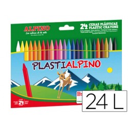Lapices cera plastialpino caja de 24 colores 77542-PA000024