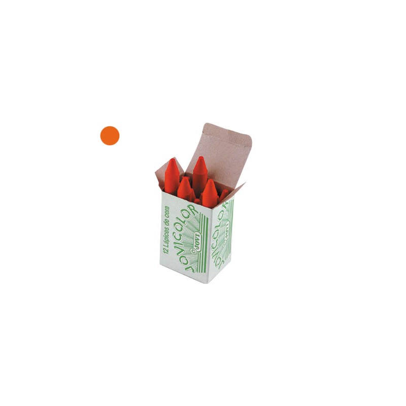 Lapices cera jovicolor unicolor naranja -caja de 12 25759-98007