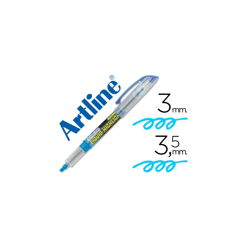 Rotulador artline fluorescente ek-640 azul -punta biselada