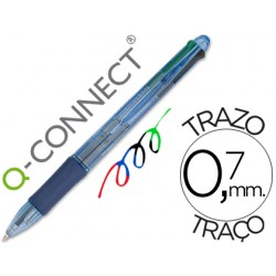 Boligrafo q-connect 4 en 1 tinta 4 colores retractil -con