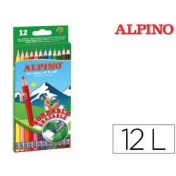 Lapices de colores alpino borrable con goma caja de 12 colores