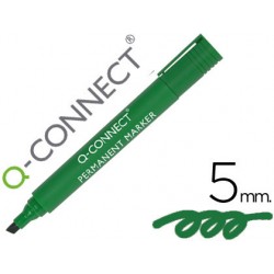 Rotulador q-connect marcador permanente verde punta biselada