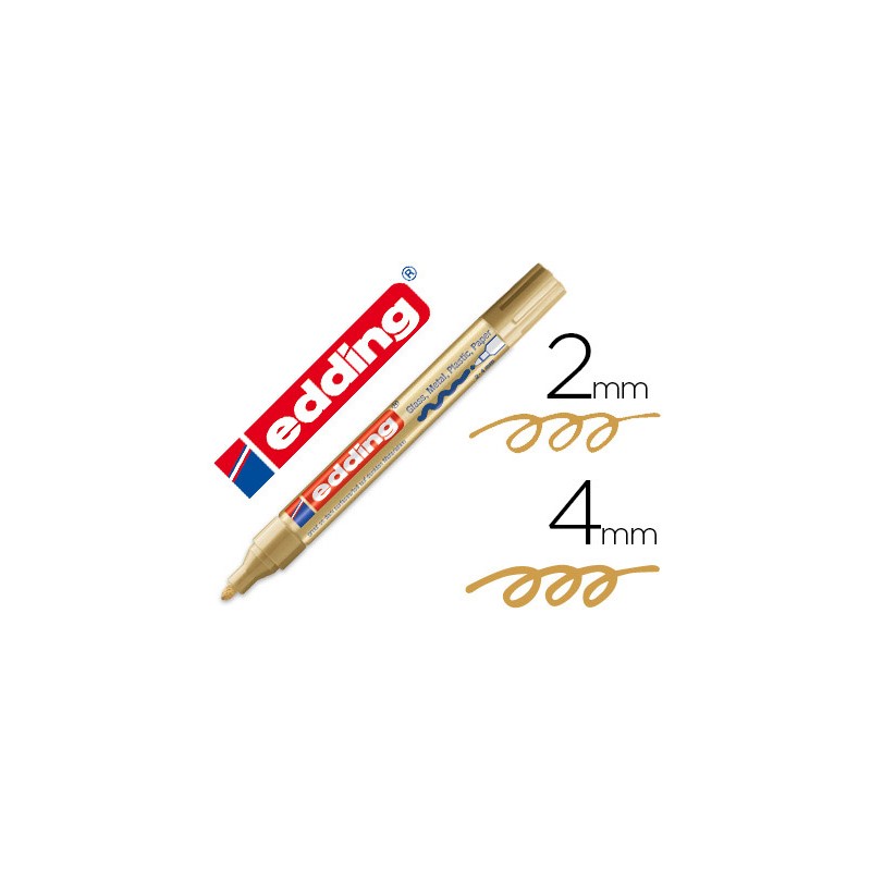 Rotulador edding punta fibra 750 oro punta redonda 2-4 mm