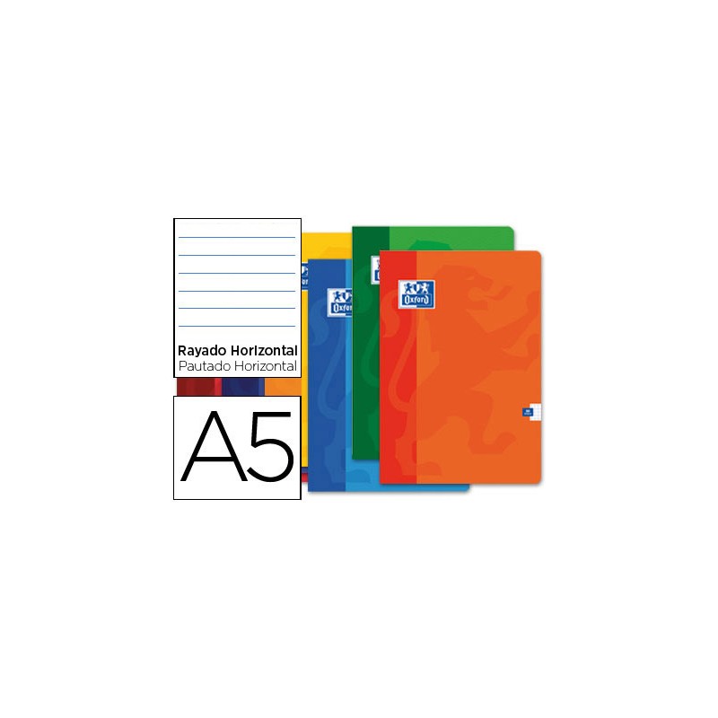 Libreta escolar oxford 48 h din a5 rayado horizontal colores