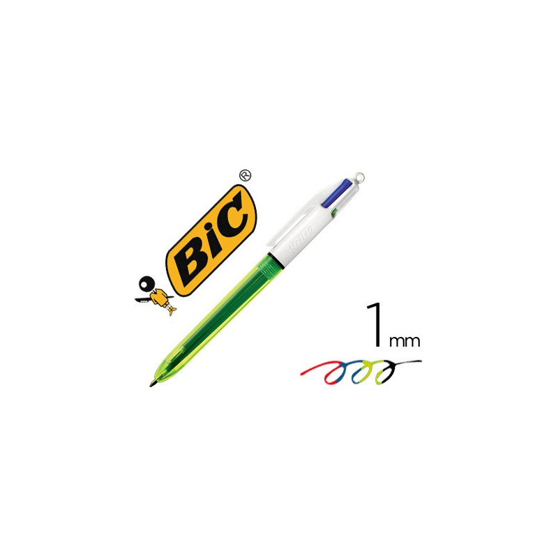 Boligrafo bic cuatro colores azul / negro / rojo / amarillo