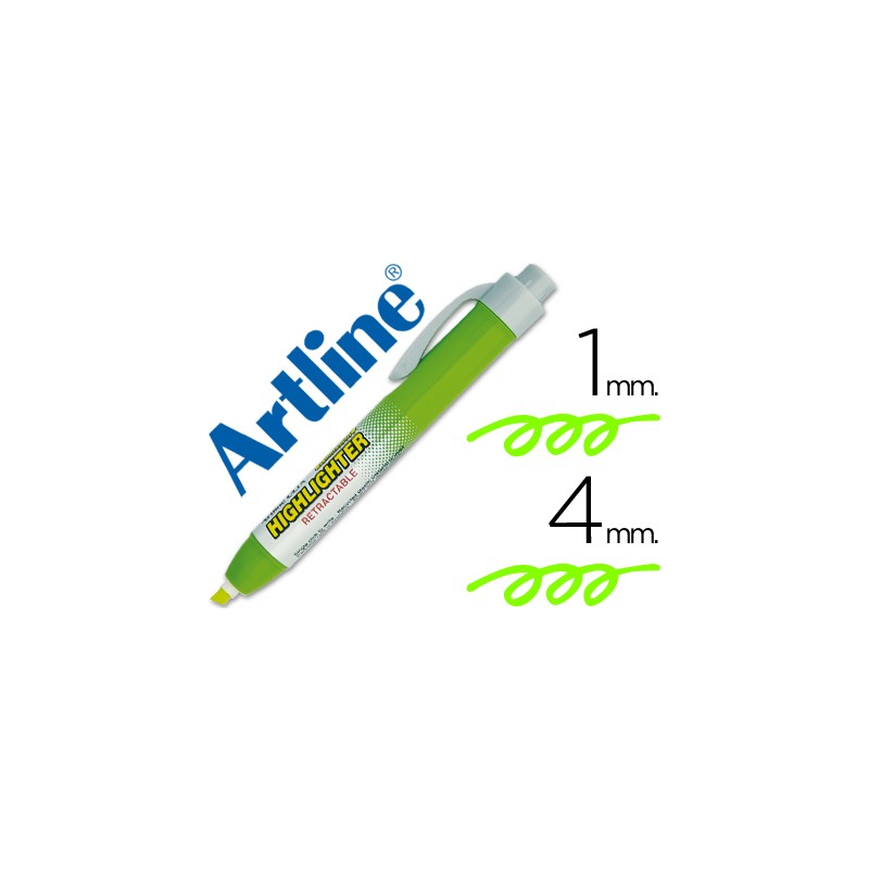 Rotulador artline clix fluorescente ek-63 verde punta biselada