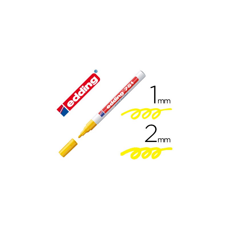 Rotulador edding punta fibra 751 amarillo punta redonda 1-2 mm