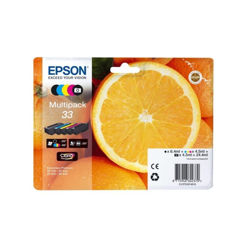 Ink-jet epson claria 33 t3337 xp530/630/635/830 multipack 4