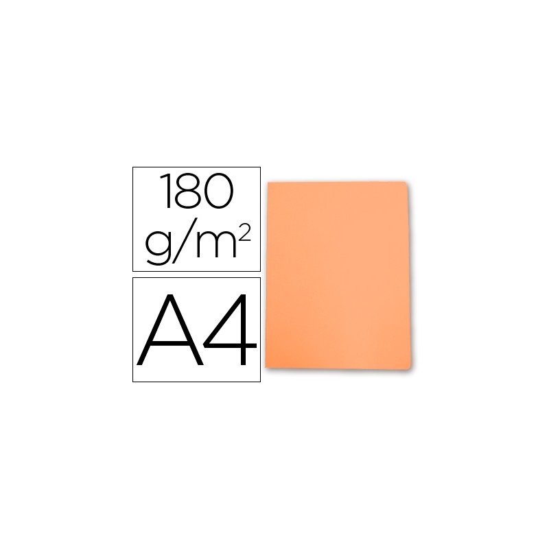 Subcarpeta cartulina gio din a4 naranja pastel 180 g/m2
