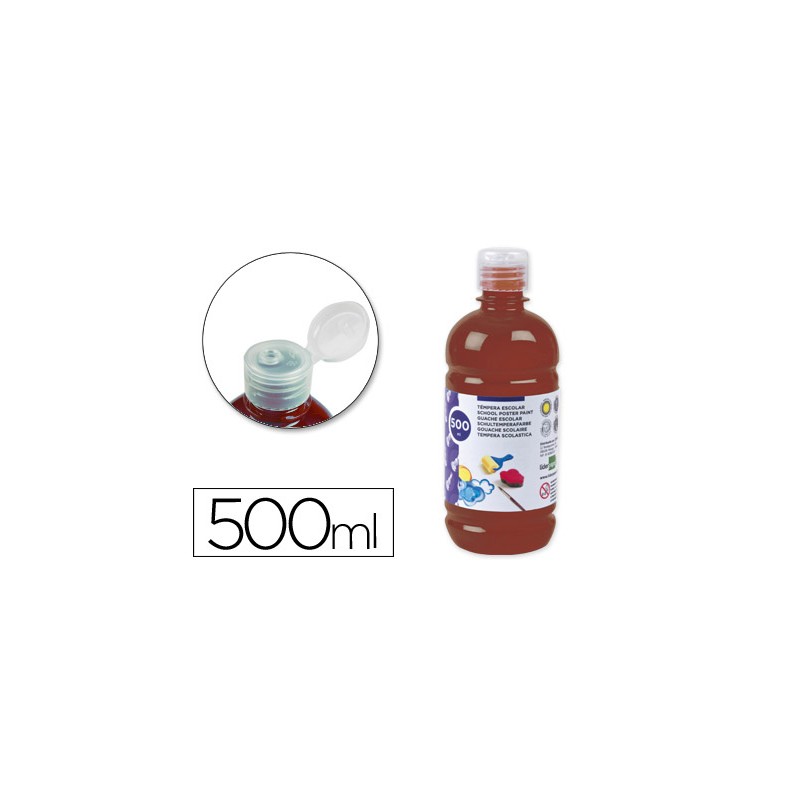 Tempera liquida liderpapel escolar 500 ml marron 59209-TP18