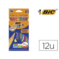 Lapices de colores bic evolution stripes caja de 12 colores