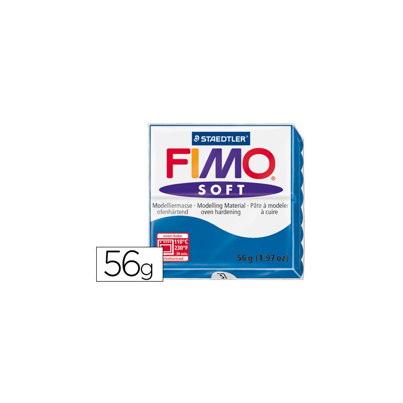 Pasta staedtler fimo soft 56 gr color azul 54662-8020-37