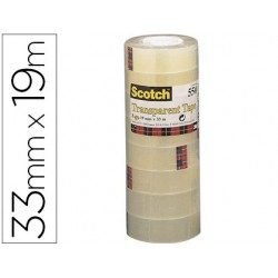 Cinta adhesiva scotch acordeon pack 8 550 19x33 mm