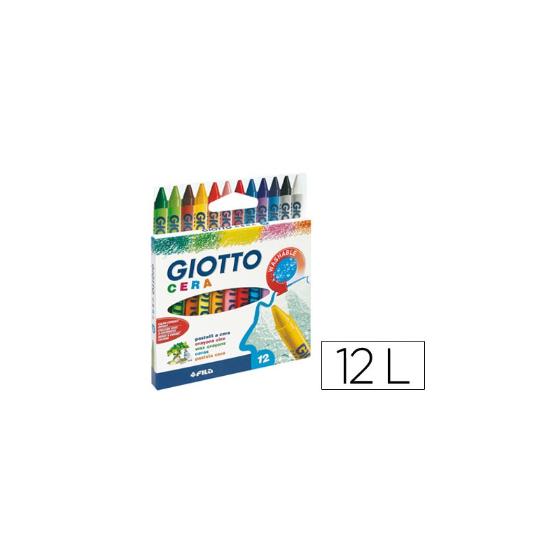 Lapices cera giotto caja de 12 colores 59886-281200
