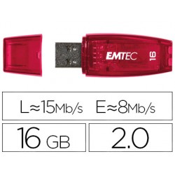 Memoria usb emtec flash c410 16 gb 2.0 rojo 46102-E110619