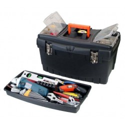 Large plastic toolbox with metal closures 553 x 320 x 310