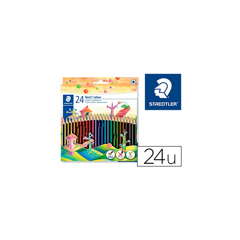 Lapices de colores staedtler wopex ecologico 24 colores en caja