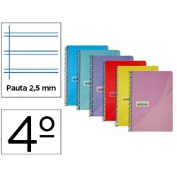 Cuaderno espiral papercop cuarto tapa plastico 80h 90 gr pauta