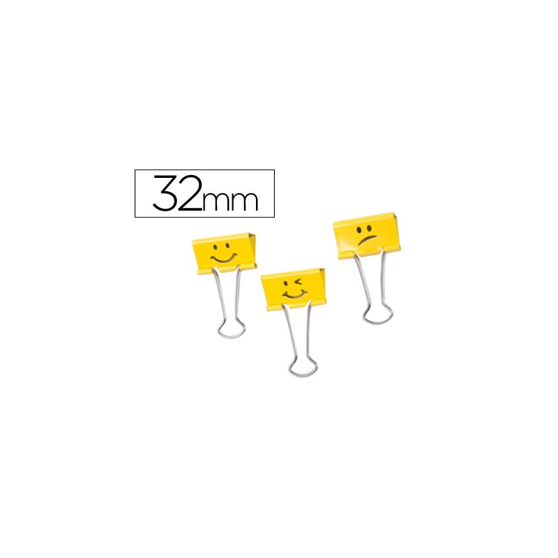 Pinza metalica rapesco reversible 32 mm emojis amarillo caja de