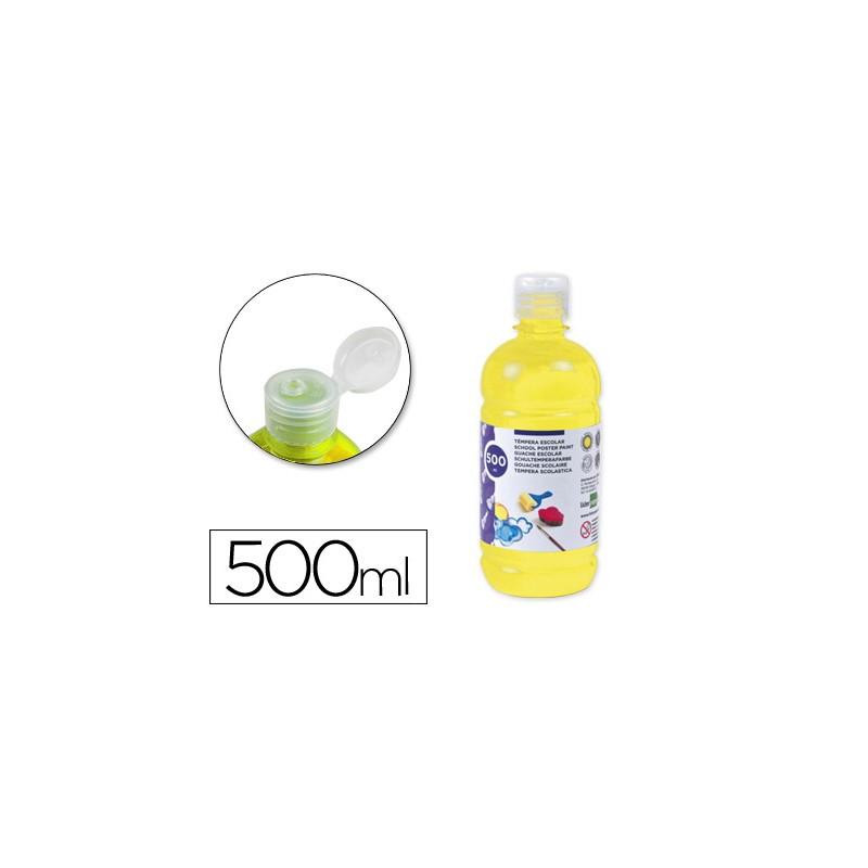 Tempera liquida liderpapel escolar 500 ml amarillo 59195-TP04