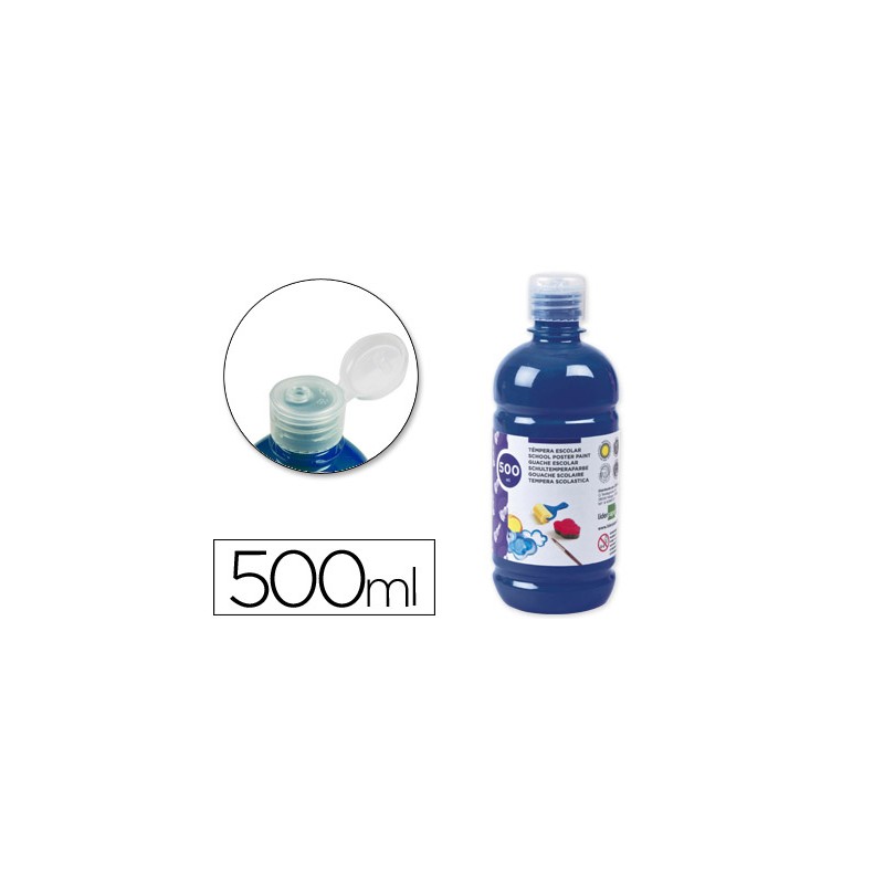 Tempera liquida liderpapel escolar 500 ml azul marino 59204-TP13