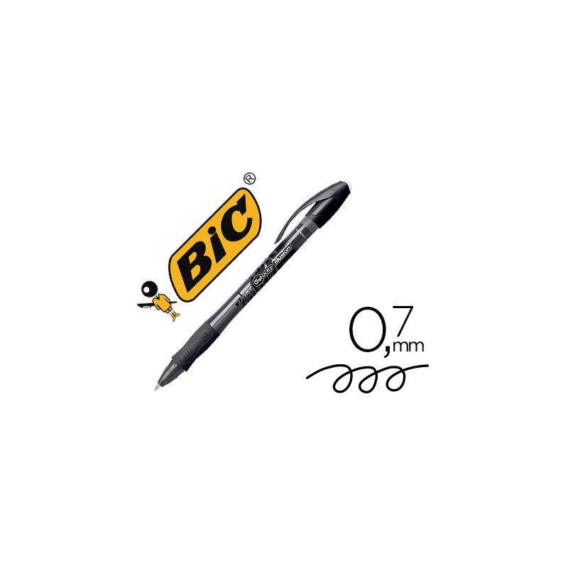 Boligrafo bic gelocity illusion borrable negro punta de 0,7 mm