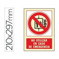 Pictograma syssa señal de no utilizar en caso de incendio en