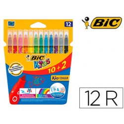 Rotulador bic kids couleur estuche de 10+2 colores tinta base