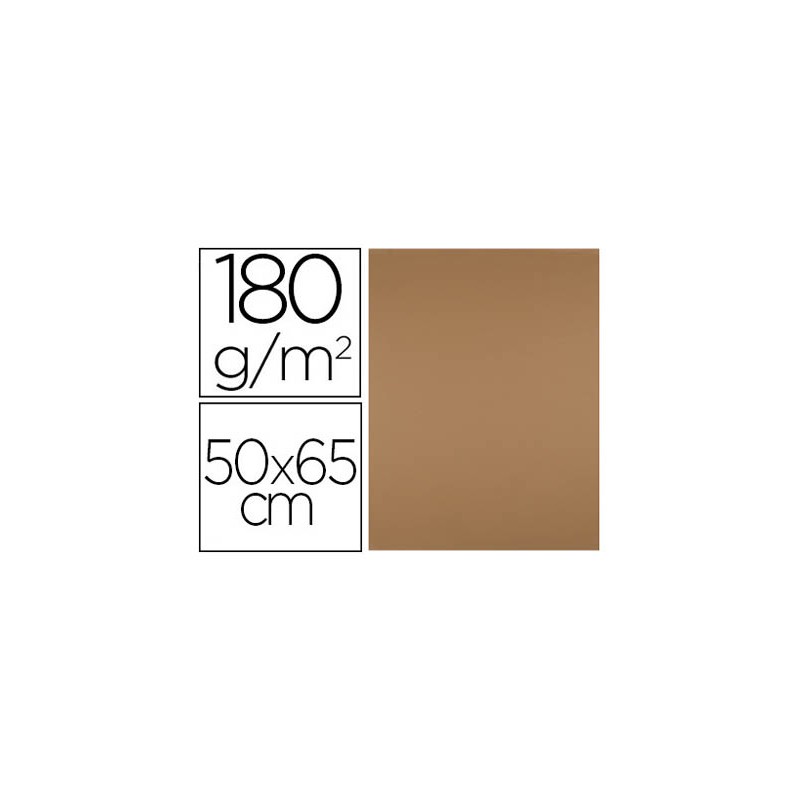 Cartulina liderpapel 50x65 180 gr marron escolar paquete de 25