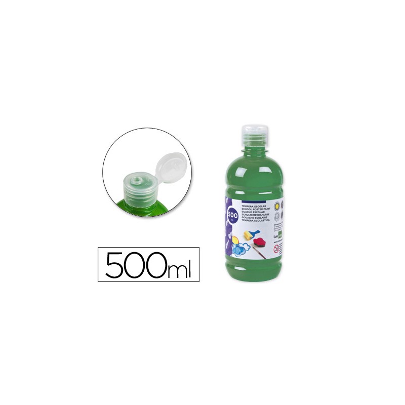 Tempera liquida liderpapel escolar 500 ml verde oscuro