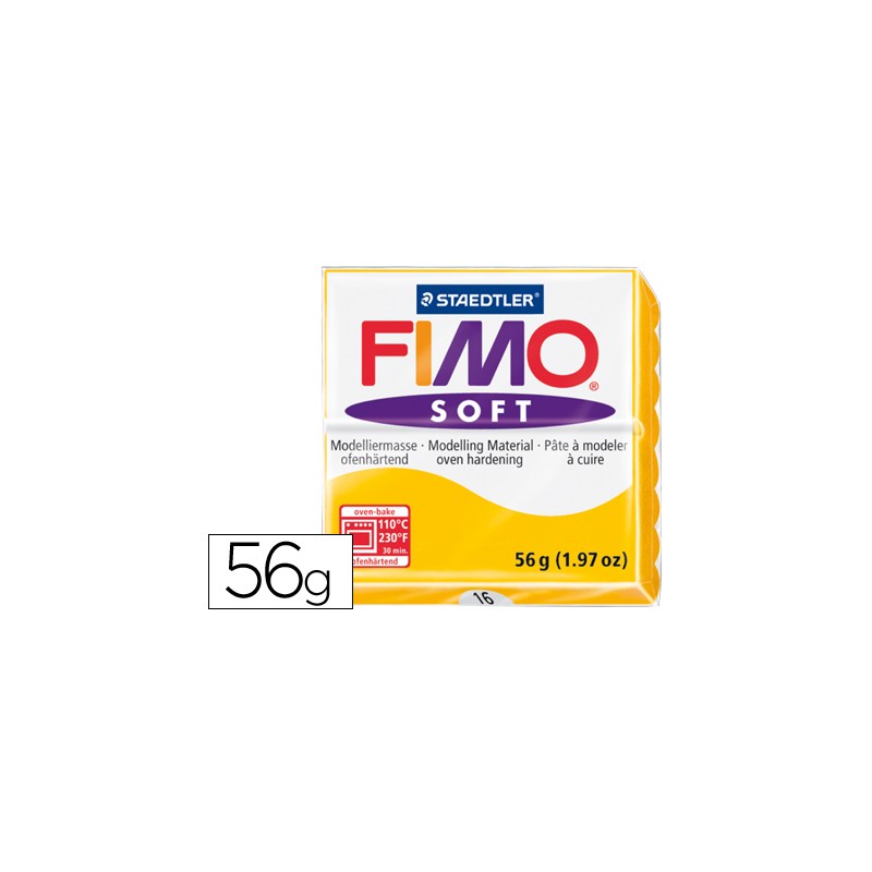 Pasta staedtler fimo soft 56 gr color amarillo 54652-8020-16