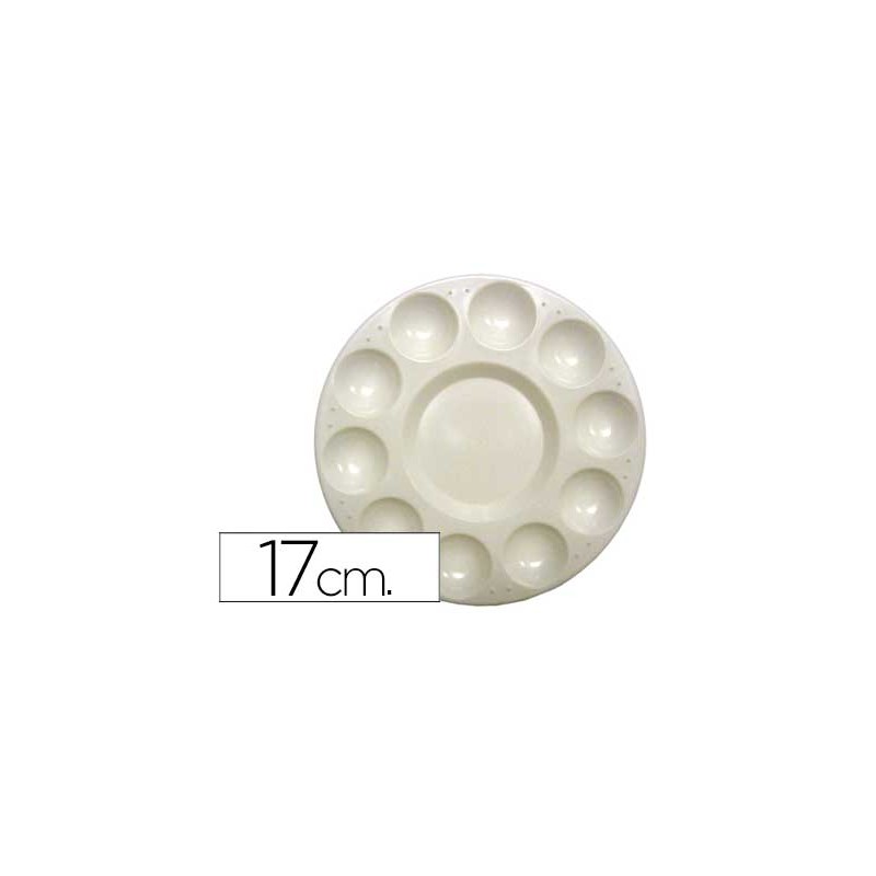 Paleta plastico artist circular con 10 huecos tamaño 17cm