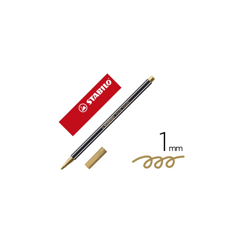 Rotulador stabilo acuarelable pen 68 metalico oro 1 mm