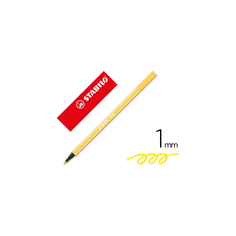 Rotulador stabilo acuarelable pen 68 amarillo 1 mm 49233-68/44