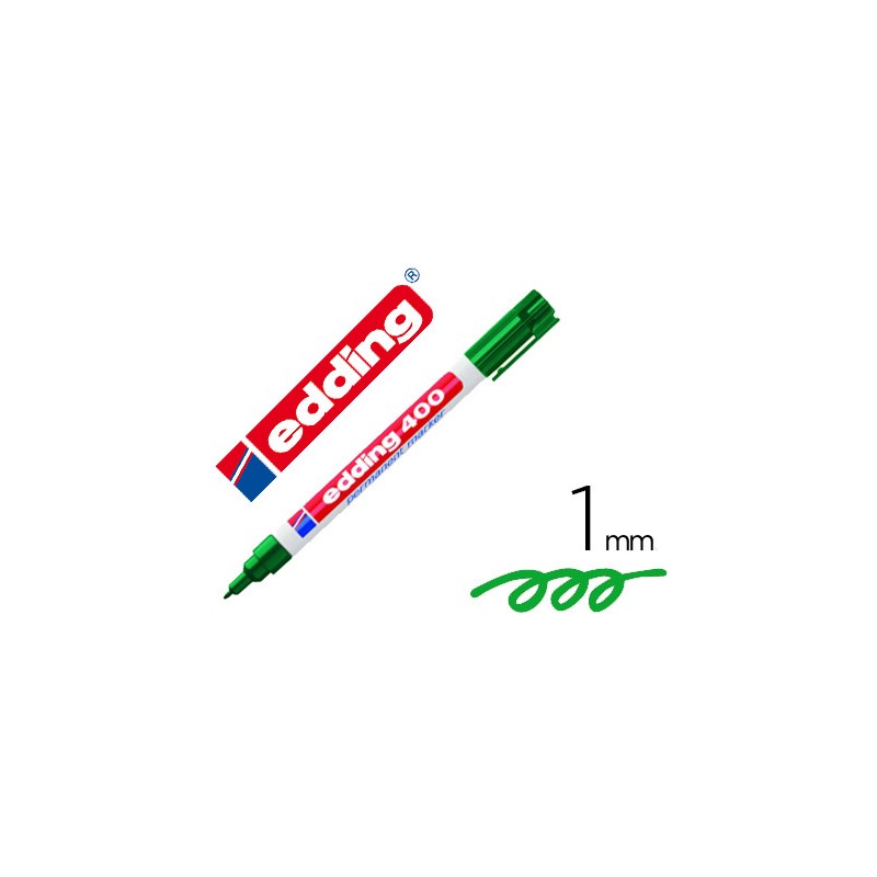Rotulador edding marcador permanente 400 verde punta redonda 1