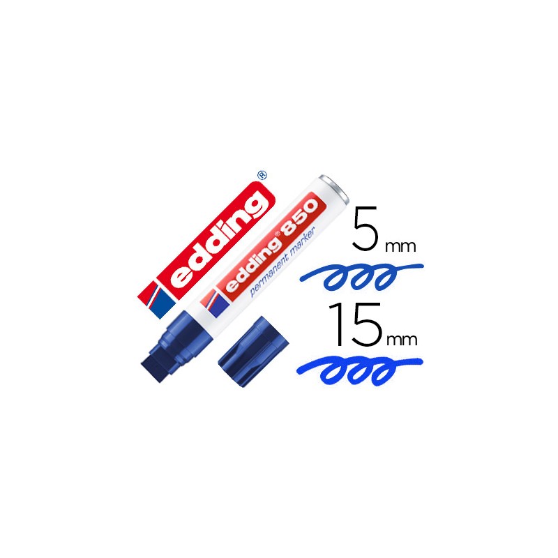 Rotulador edding marcador permanente 850 azul punta biselada